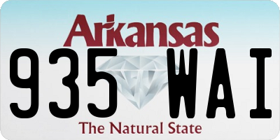 AR license plate 935WAI