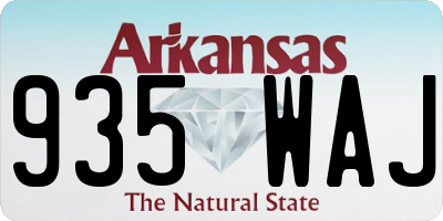 AR license plate 935WAJ
