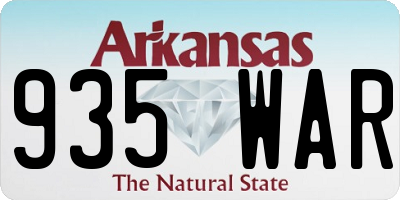 AR license plate 935WAR