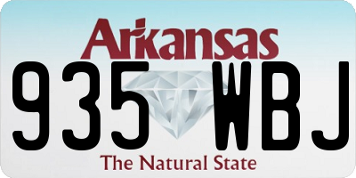 AR license plate 935WBJ
