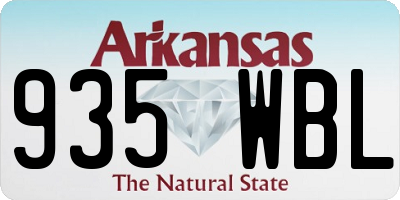 AR license plate 935WBL