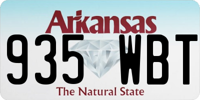 AR license plate 935WBT