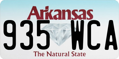 AR license plate 935WCA