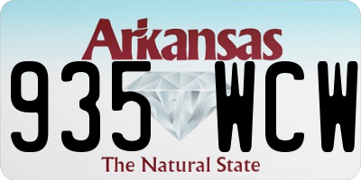 AR license plate 935WCW
