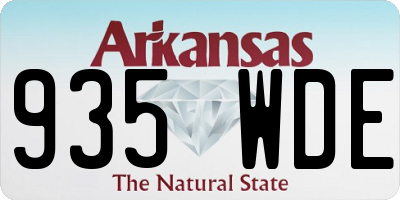 AR license plate 935WDE