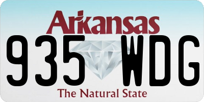 AR license plate 935WDG