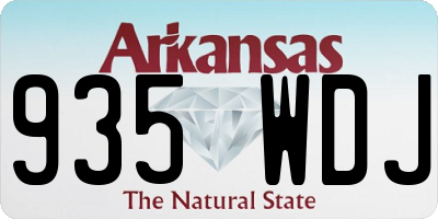AR license plate 935WDJ