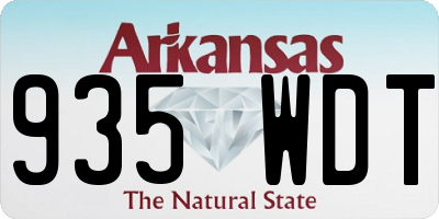 AR license plate 935WDT