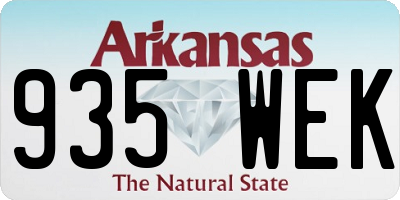 AR license plate 935WEK
