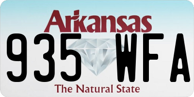 AR license plate 935WFA