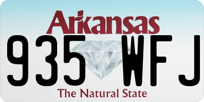 AR license plate 935WFJ