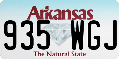 AR license plate 935WGJ