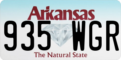 AR license plate 935WGR