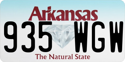 AR license plate 935WGW