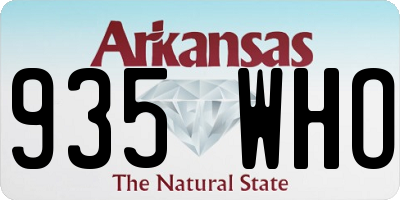 AR license plate 935WHO