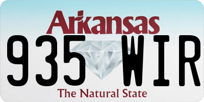 AR license plate 935WIR