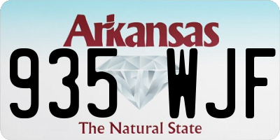 AR license plate 935WJF