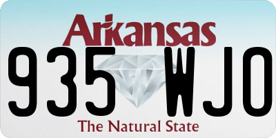 AR license plate 935WJO