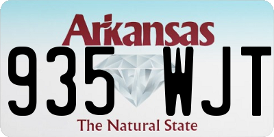 AR license plate 935WJT