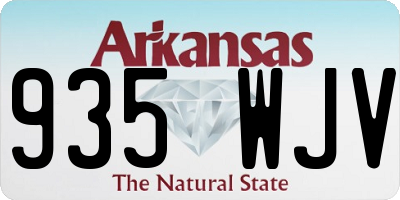 AR license plate 935WJV