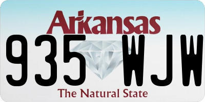 AR license plate 935WJW
