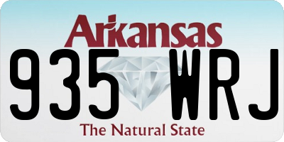 AR license plate 935WRJ