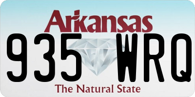 AR license plate 935WRQ