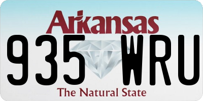 AR license plate 935WRU
