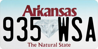 AR license plate 935WSA