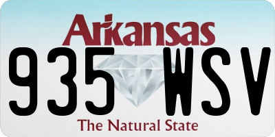 AR license plate 935WSV
