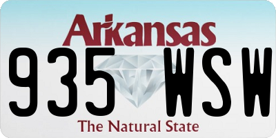 AR license plate 935WSW
