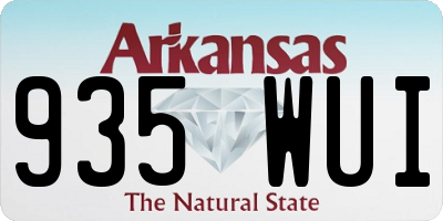 AR license plate 935WUI