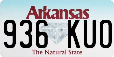 AR license plate 936KUO