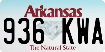 AR license plate 936KWA