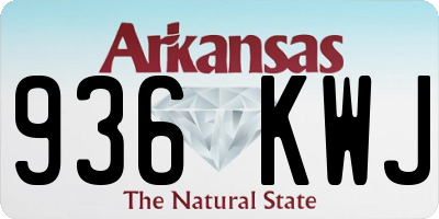 AR license plate 936KWJ