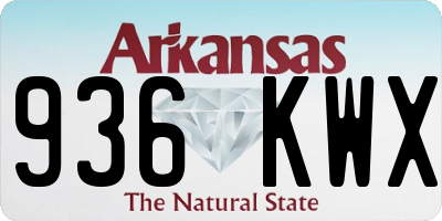 AR license plate 936KWX