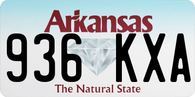 AR license plate 936KXA