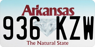 AR license plate 936KZW