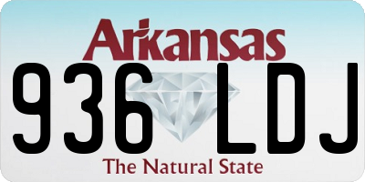 AR license plate 936LDJ