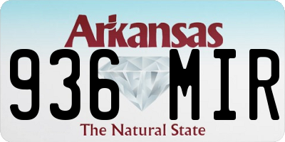 AR license plate 936MIR