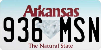 AR license plate 936MSN