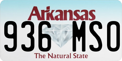 AR license plate 936MSO