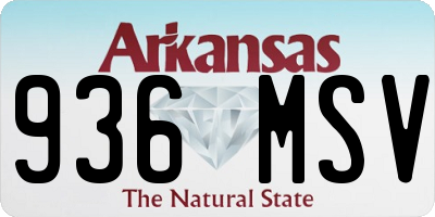 AR license plate 936MSV