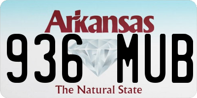 AR license plate 936MUB