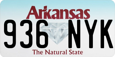 AR license plate 936NYK