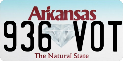AR license plate 936VOT