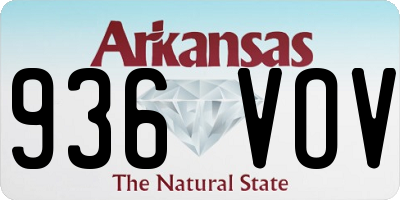 AR license plate 936VOV
