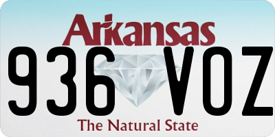 AR license plate 936VOZ