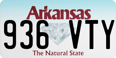 AR license plate 936VTY