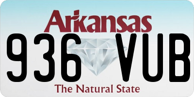 AR license plate 936VUB
